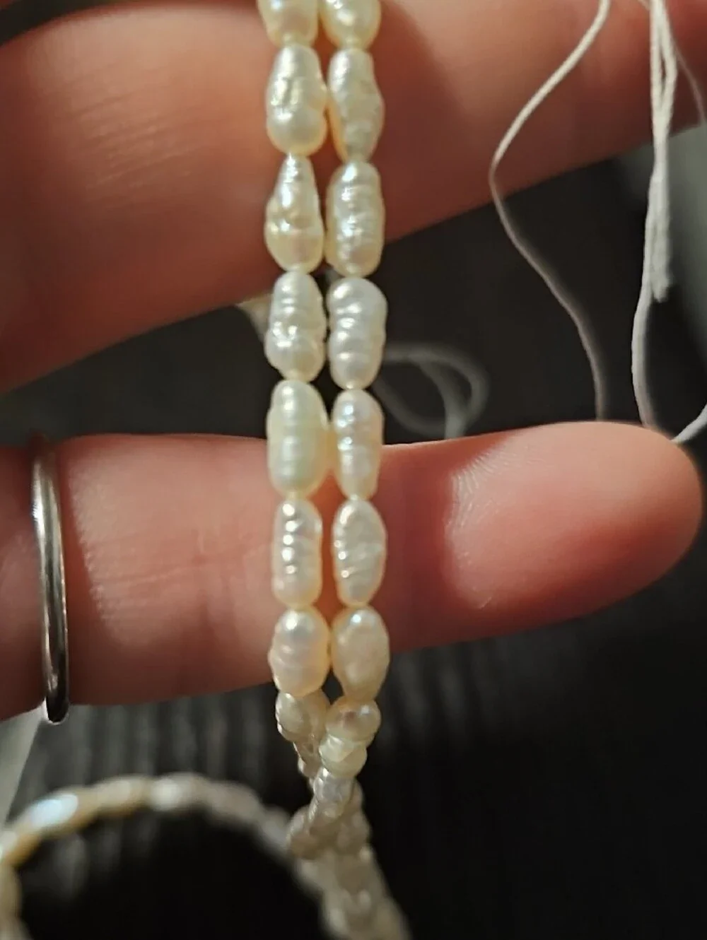 Vintage Genuine Freshwater Rice Pearl Strand 5–6mm Jewelry Making Beads